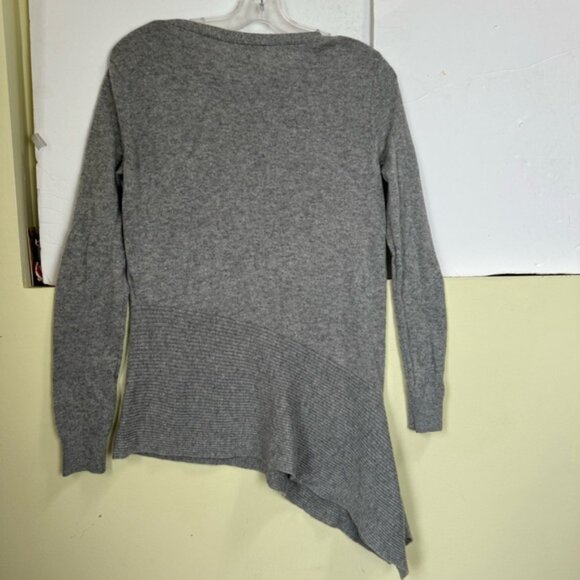 Club Monaco 100% Cashmere Sweater Asymmetrical Hem Pullover Ribbed Soft Knit S - Picture 3 of 14